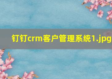 钉钉crm客户管理系统