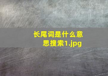 长尾词是什么意思搜索