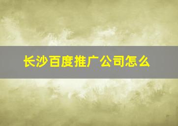 长沙百度推广公司怎么