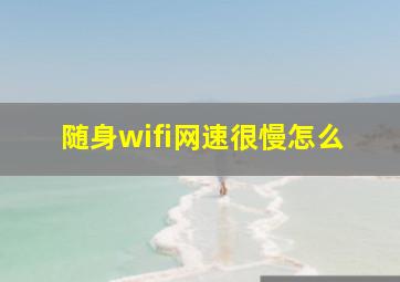 随身wifi网速很慢怎么