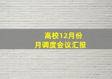 高校12月份月调度会议汇报