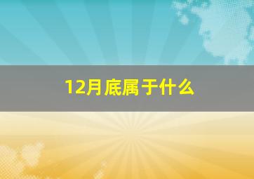 12月底属于什么