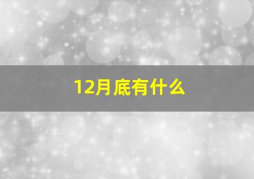 12月底有什么