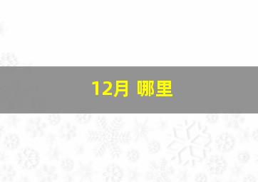 12月 哪里