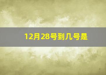12月28号到几号是