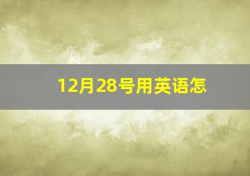 12月28号用英语怎