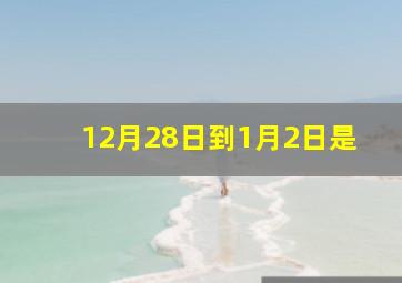 12月28日到1月2日是