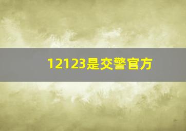 12123是交警官方