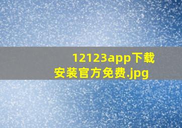 12123app下载安装官方免费