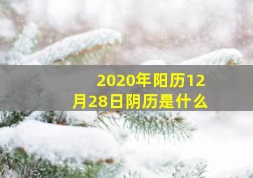 2020年阳历12月28日阴历是什么