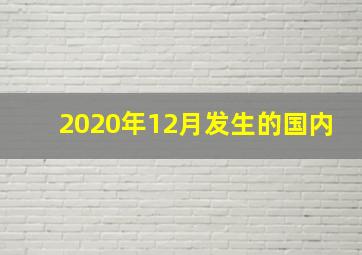 2020年12月发生的国内
