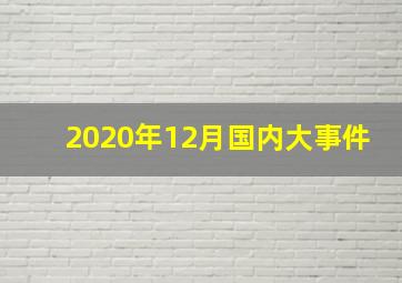 2020年12月国内大事件