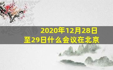 2020年12月28日至29日什么会议在北京