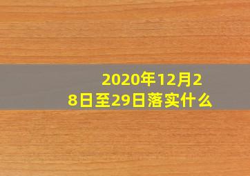 2020年12月28日至29日落实什么