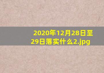 2020年12月28日至29日落实什么