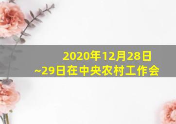 2020年12月28日~29日在中央农村工作会