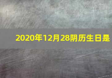 2020年12月28阴历生日是