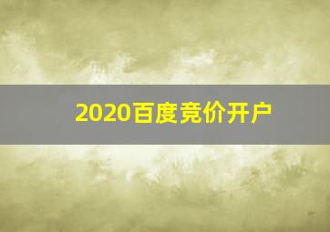 2020百度竞价开户