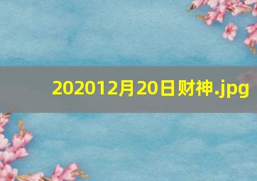 202012月20日财神