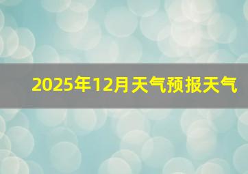 2025年12月天气预报天气