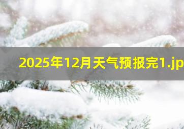 2025年12月天气预报完