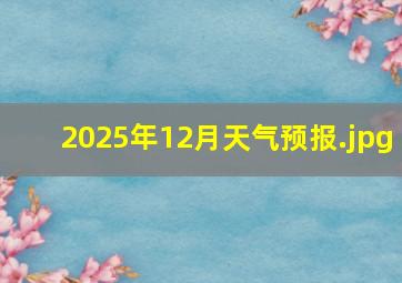 2025年12月天气预报