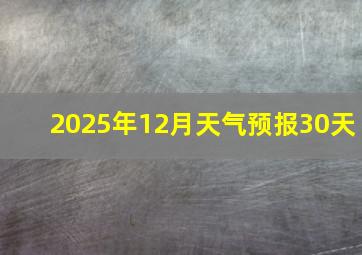 2025年12月天气预报30天