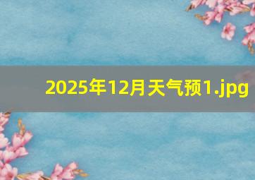 2025年12月天气预