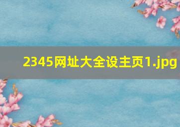 2345网址大全设主页