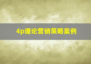 4p理论营销策略案例