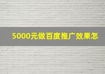 5000元做百度推广效果怎