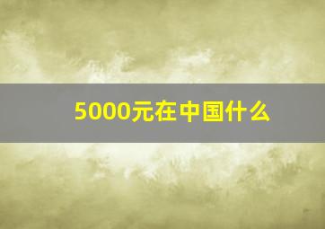 5000元在中国什么
