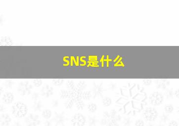 SNS是什么