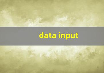data input