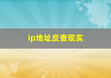 ip地址反查现实