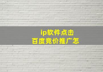 ip软件点击百度竞价推广怎