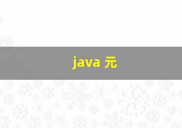 java 元