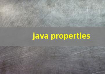 java properties
