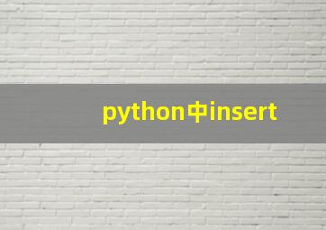 python中insert