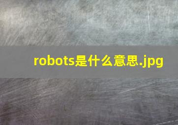 robots是什么意思