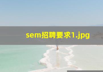 sem招聘要求