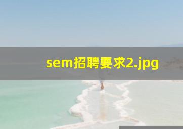 sem招聘要求