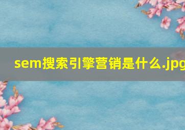 sem搜索引擎营销是什么