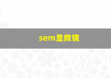 sem显微镜