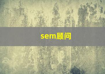 sem顾问
