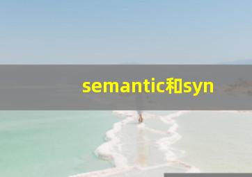 semantic和syn
