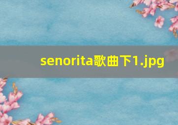 senorita歌曲下