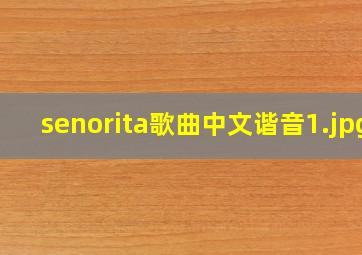 senorita歌曲中文谐音