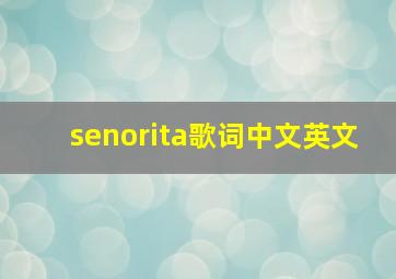 senorita歌词中文英文