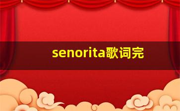 senorita歌词完